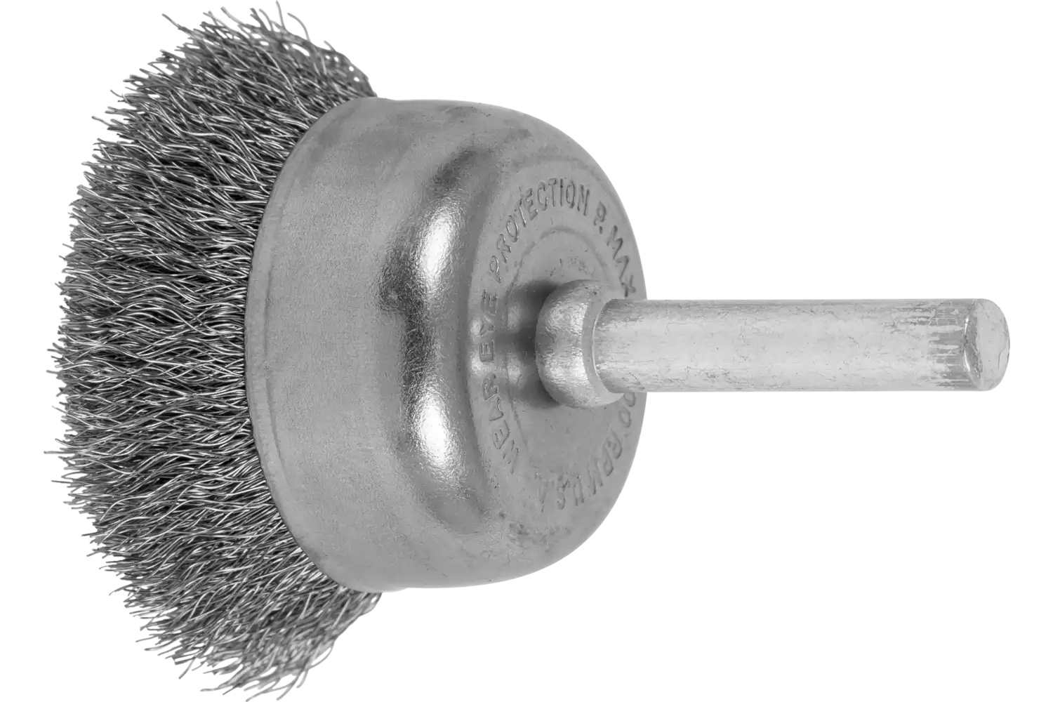 Picture of Pferd Crimped Mounted Cup Brush 1-3/4" Dia. .006 Carbon Steel 1/4" Shank